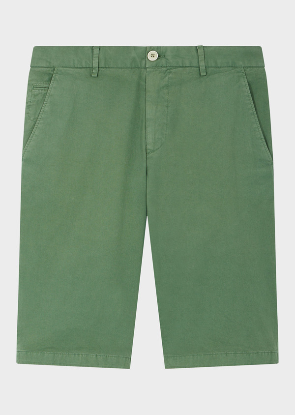 Bermuda en coton stretch uni vert - Father and Sons 65309