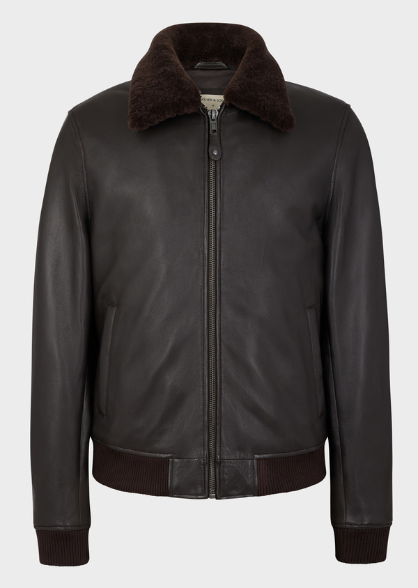 Blouson en cuir marron - Father and Sons 68980