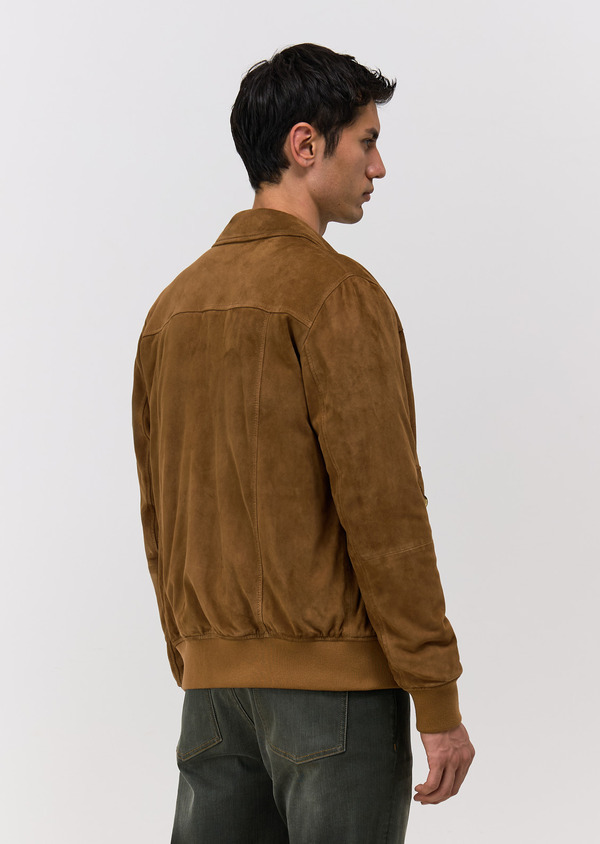 Blouson en cuir nubuck marron - Father and Sons 68889