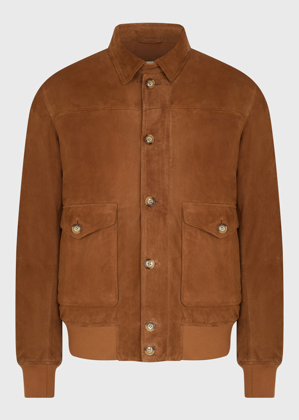 Blouson en cuir nubuck marron - Father and Sons 68893