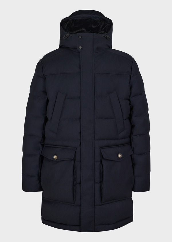 Parka matelassée bleu indigo à capuche - Father and Sons 68475