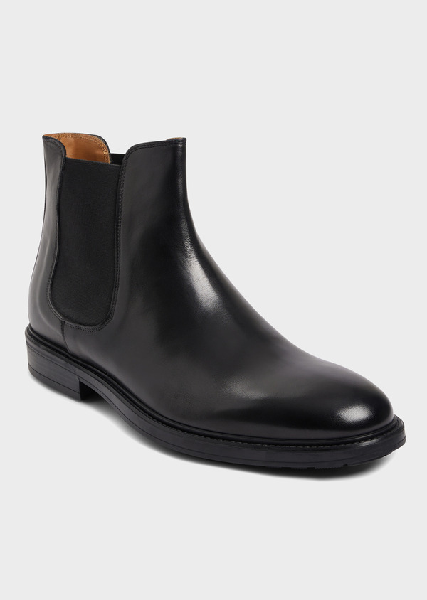 Bottines Chelsea en cuir lisse noir - Father and Sons 67890