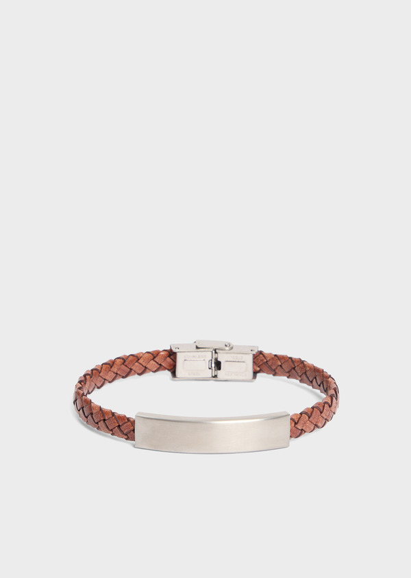 Bracelet en cuir tressé marron - Father and Sons 69618