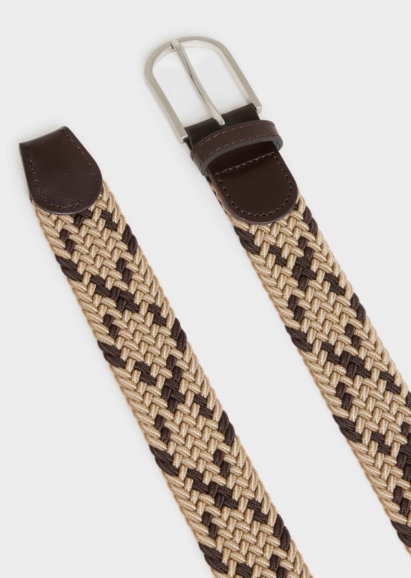 Ceinture tressée beige et marron - Father and Sons 55871