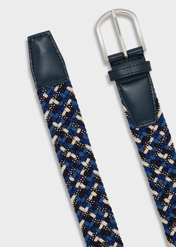 Ceinture tressée bleu indigo et écru - Father and Sons 67974