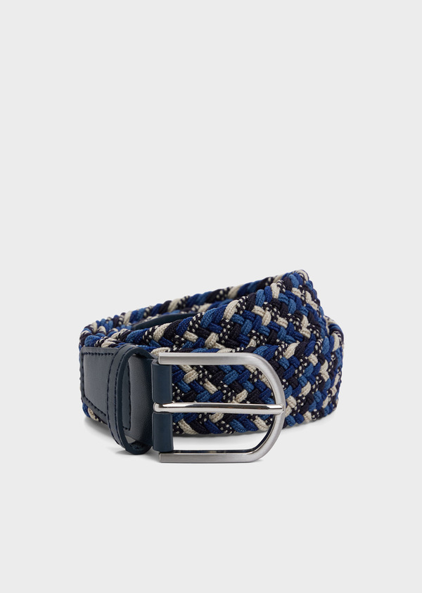 Ceinture tressée bleu indigo et écru - Father and Sons 67973