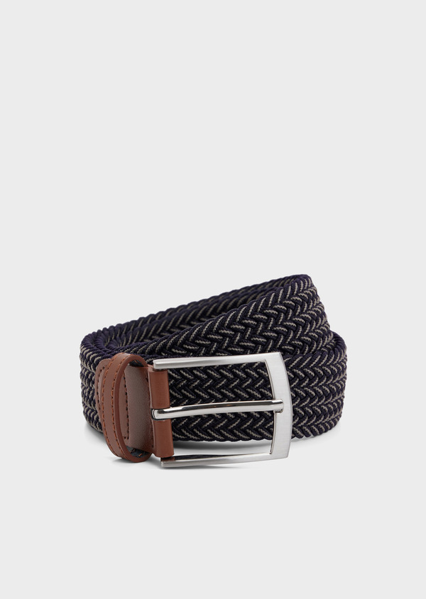 Ceinture tressée bleu indigo et marron - Father and Sons 67979