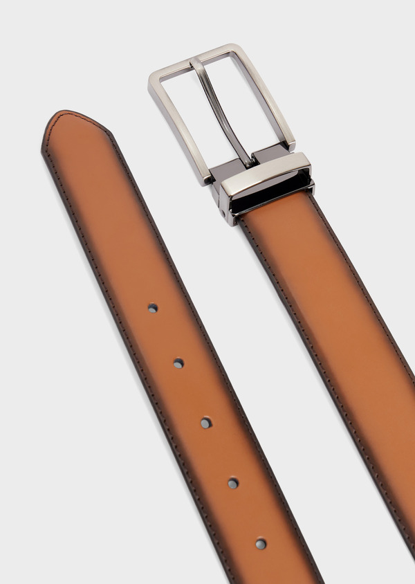 Ceinture ajustable en cuir lisse cognac - Father and Sons 65200