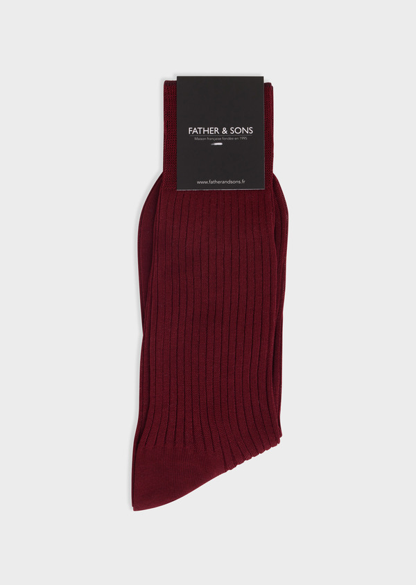 Chaussettes en coton fil d'Ecosse rouge - Father and Sons 68067