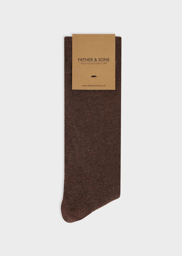 Chaussettes en coton bio mélangé marron - Father and Sons 67793