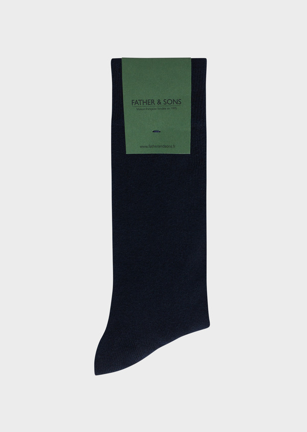 Chaussettes en coton mélangé uni marine - Father and Sons 69574