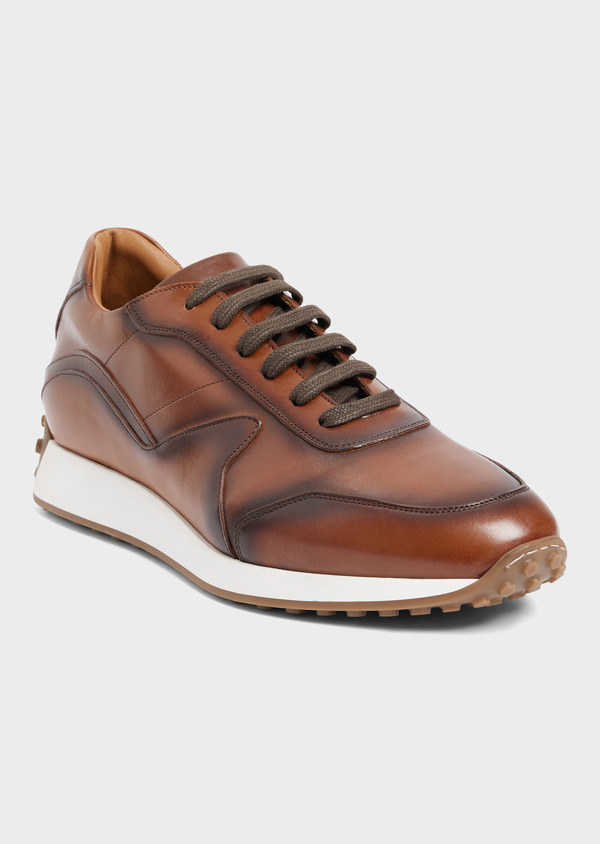 Baskets en cuir patiné cognac - Father and Sons 67962