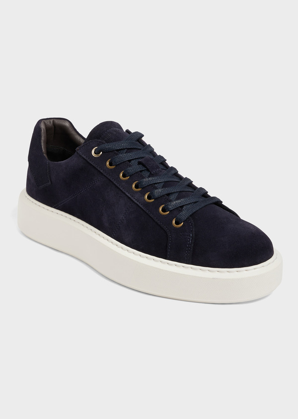 Baskets en cuir nubuck bleu marine - Father and Sons 69492