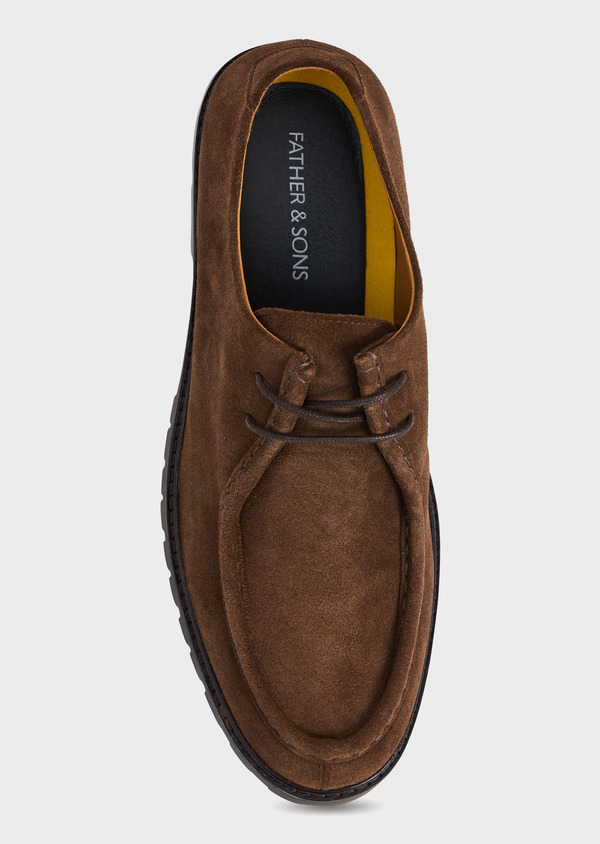 Derbies en cuir nubuck marron - Father and Sons 69566