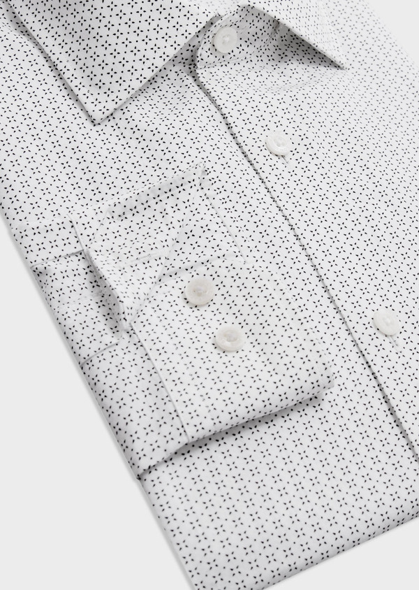 Chemise Regular en popeline de coton blanc à motif noir - Father and Sons 67937