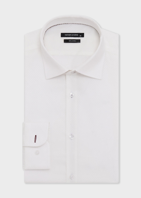 Chemise Regular en coton façonné écru - Father and Sons 68049