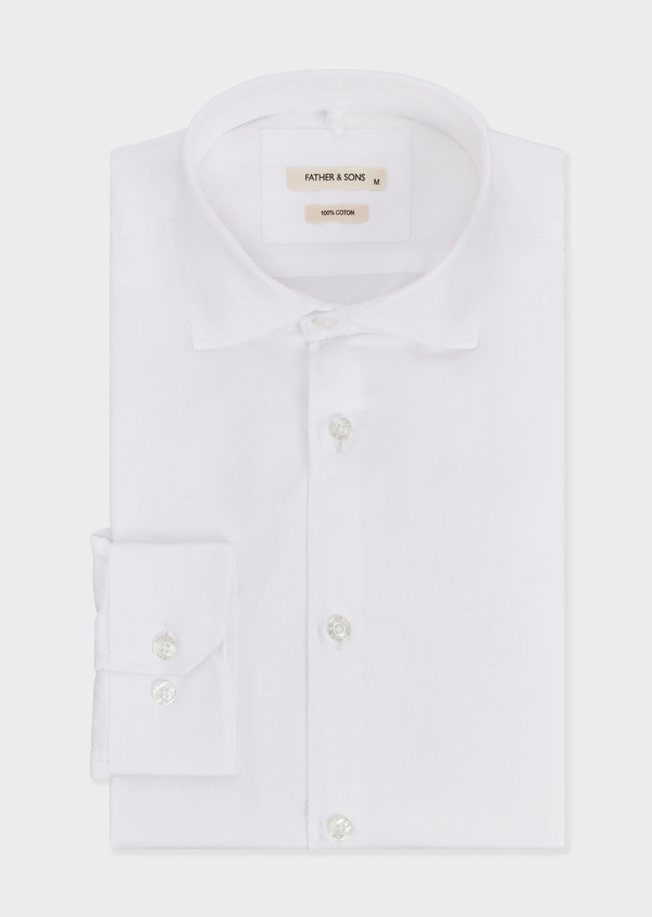 Chemise Regular en coton façonné blanc - Father and Sons 68853