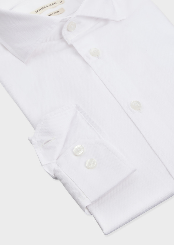 Chemise Regular en coton façonné blanc - Father and Sons 68855