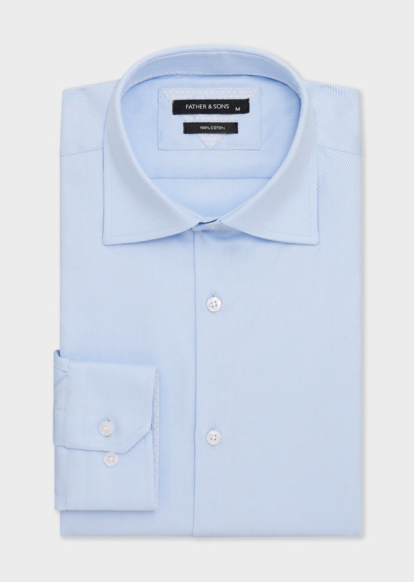 Chemise Regular en twill de coton bleu pâle - Father and Sons 68028