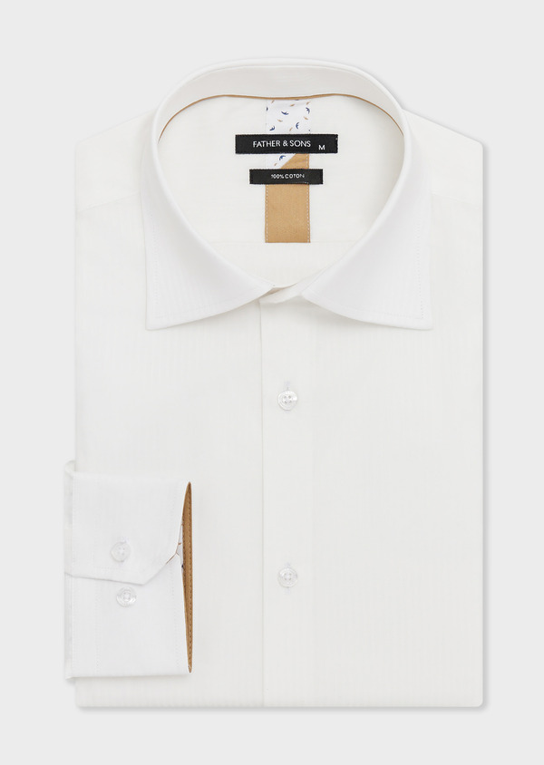 Chemise Regular en coton façonné écru - Father and Sons 68052