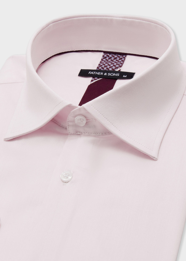 Chemise Regular en popeline de coton mélangé rose pâle - Father and Sons 68044