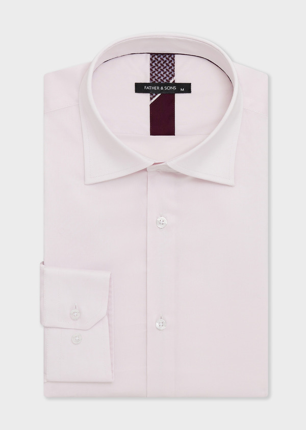 Chemise Regular en popeline de coton mélangé rose pâle - Father and Sons 68043