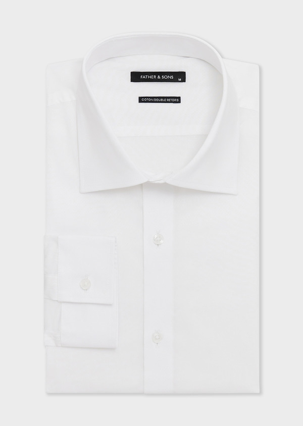 Chemise Slim en coton façonné blanc - Father and Sons 67726