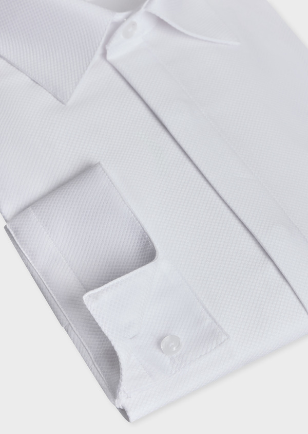 Chemise habillée Slim en coton façonné uni blanc - Father and Sons 69632