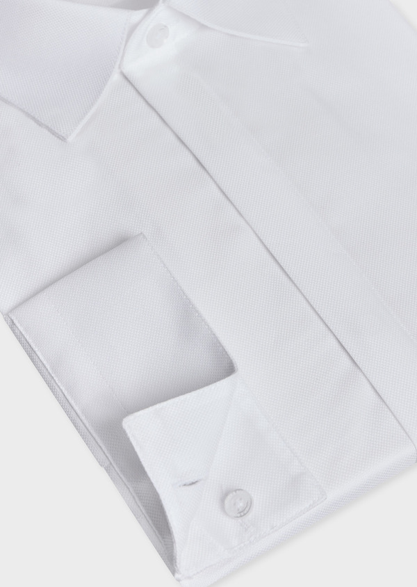 Chemise habillée Slim en coton façonné uni blanc - Father and Sons 69638