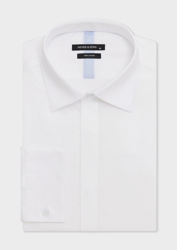 Chemise Slim en satin de coton blanc - Father and Sons 68022