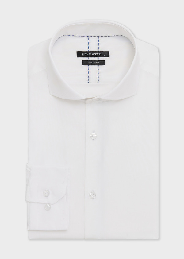 Chemise Slim en coton façonné blanc - Father and Sons 68025