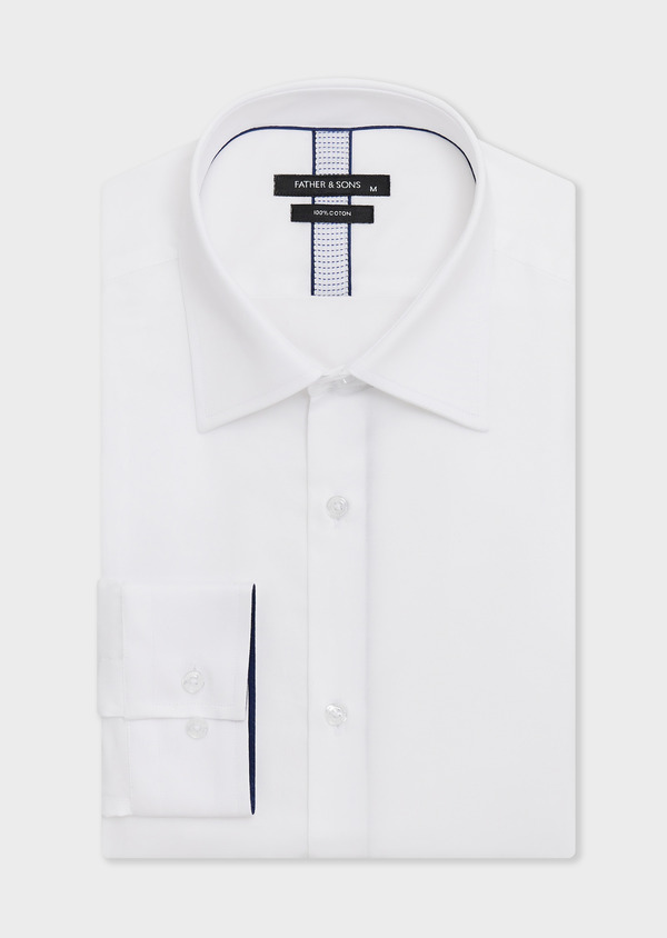 Chemise Slim en satin de coton blanc - Father and Sons 68037