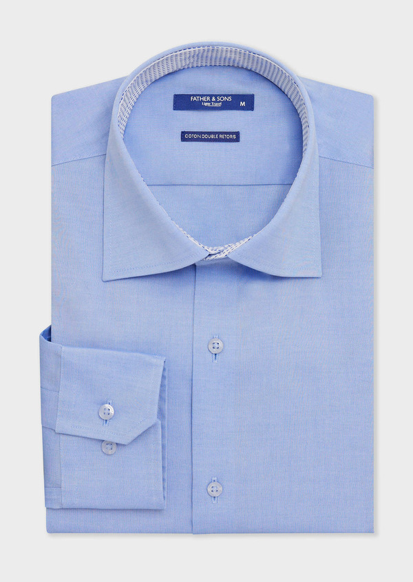 Chemise non-iron Slim en pinpoint de coton bleu ciel - Father and Sons 67771