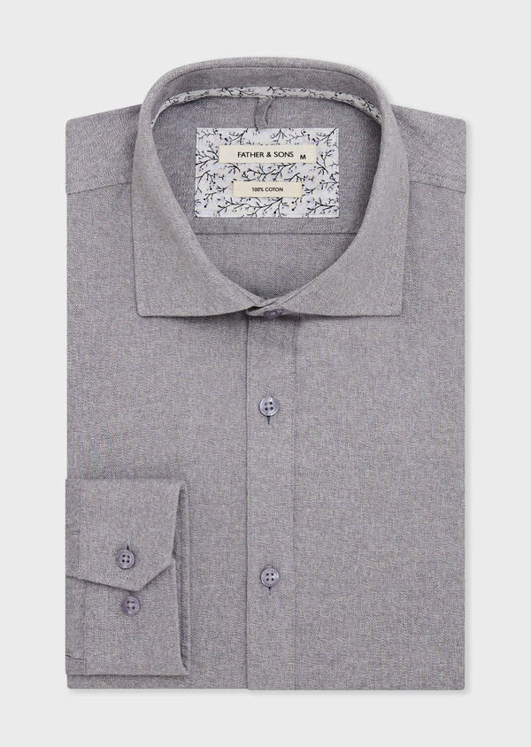 Chemise Slim en twill de coton gris - Father and Sons 67914