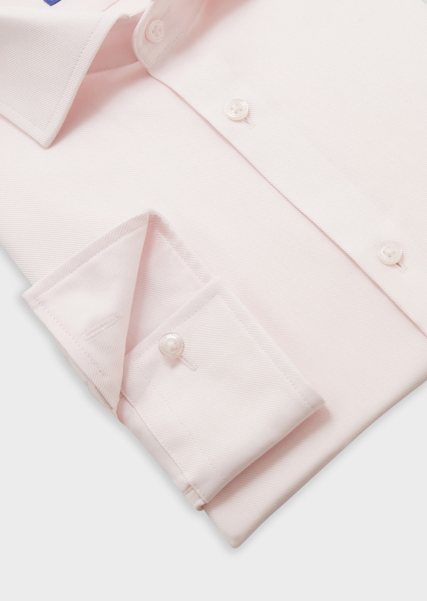 Chemise habillée non-iron Slim en twill de coton uni rose pâle - Father and Sons 58794