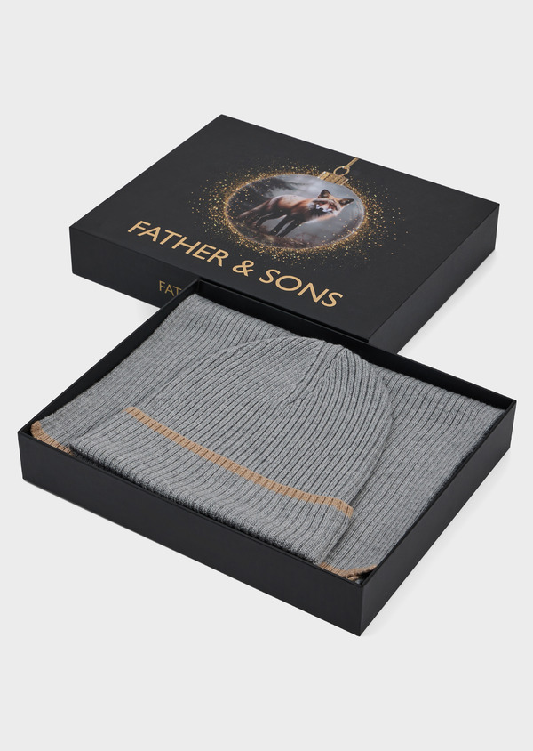 Coffret cadeau bonnet et écharpe gris - Father and Sons 70692