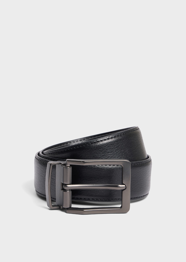 Coffret cadeau ceinture ajustable et portefeuille en cuir noir - Father and Sons 70702