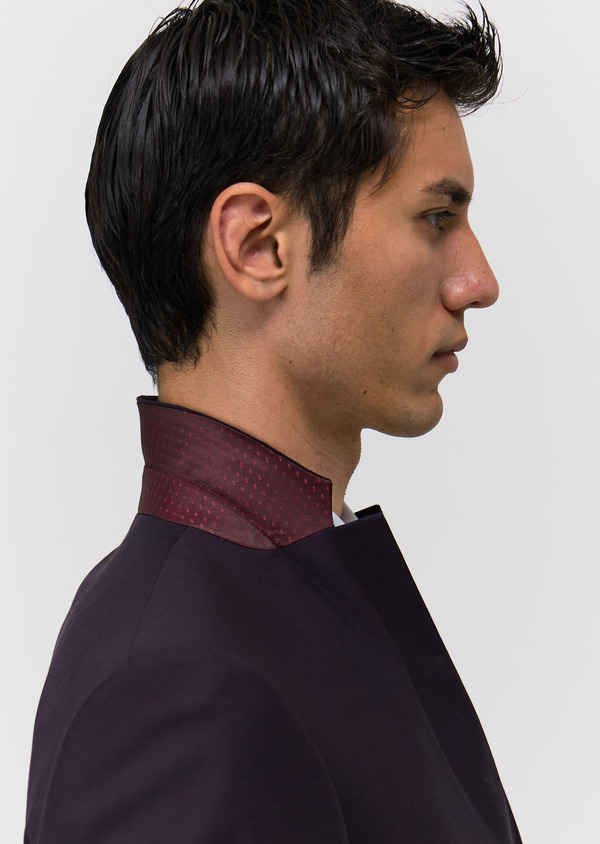 Costume 2 pièces Slim en laine aubergine - Father and Sons 69141