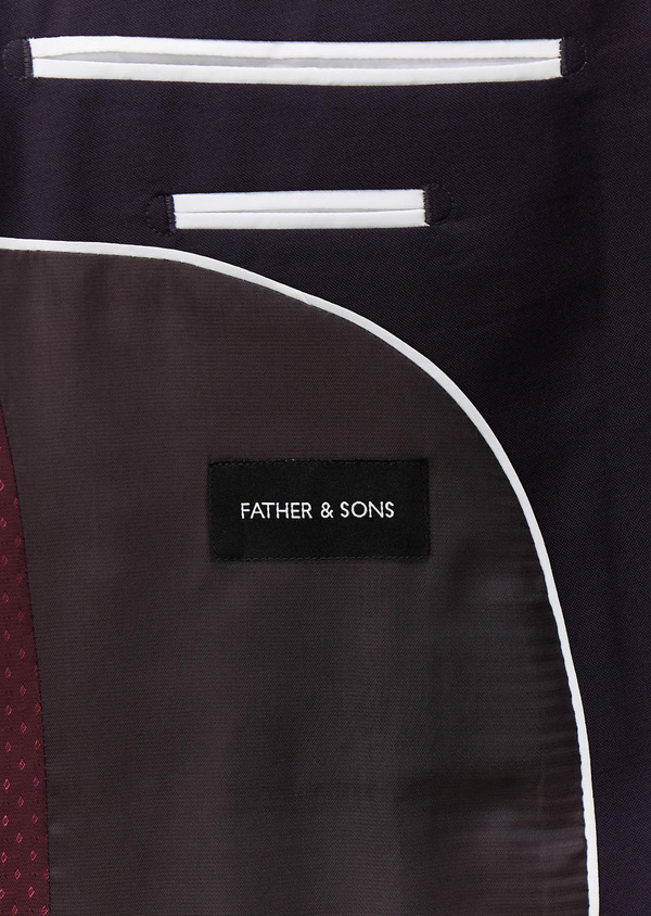 Costume 2 pièces Slim en laine aubergine - Father and Sons 69143