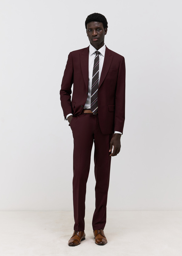 Costume 2 pièces Slim en laine bordeaux - Father and Sons 69201