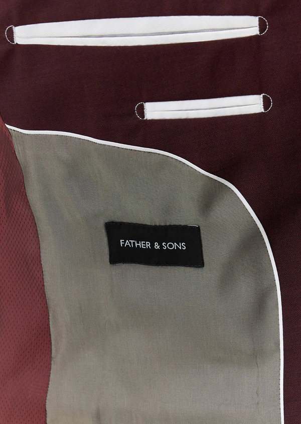 Costume 2 pièces Slim en laine bordeaux - Father and Sons 69205