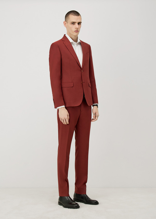 Costume 2 pièces Slim en laine rouge - Father and Sons 70358