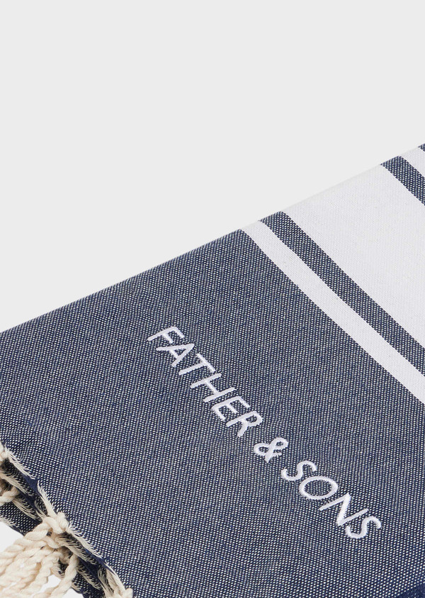 Fouta en coton recyclé bleu marine - Father and Sons 65067