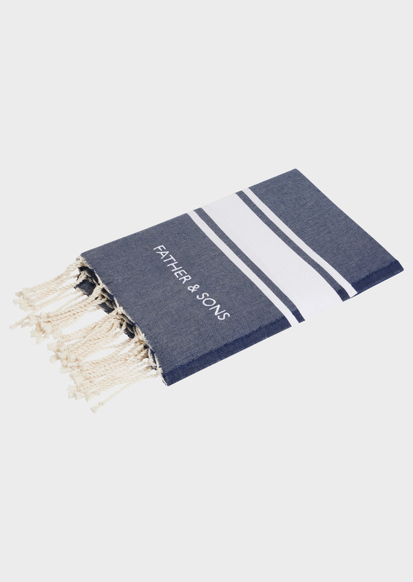 Fouta en coton recyclé bleu marine - Father and Sons 65066