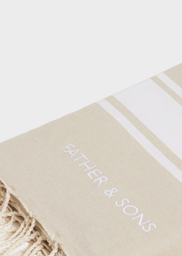 Fouta en coton recyclé beige - Father and Sons 65071