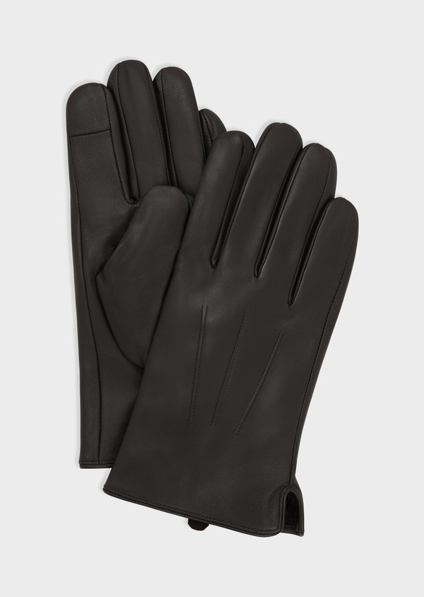 Gants tactiles en cuir marron - Father and Sons 67900