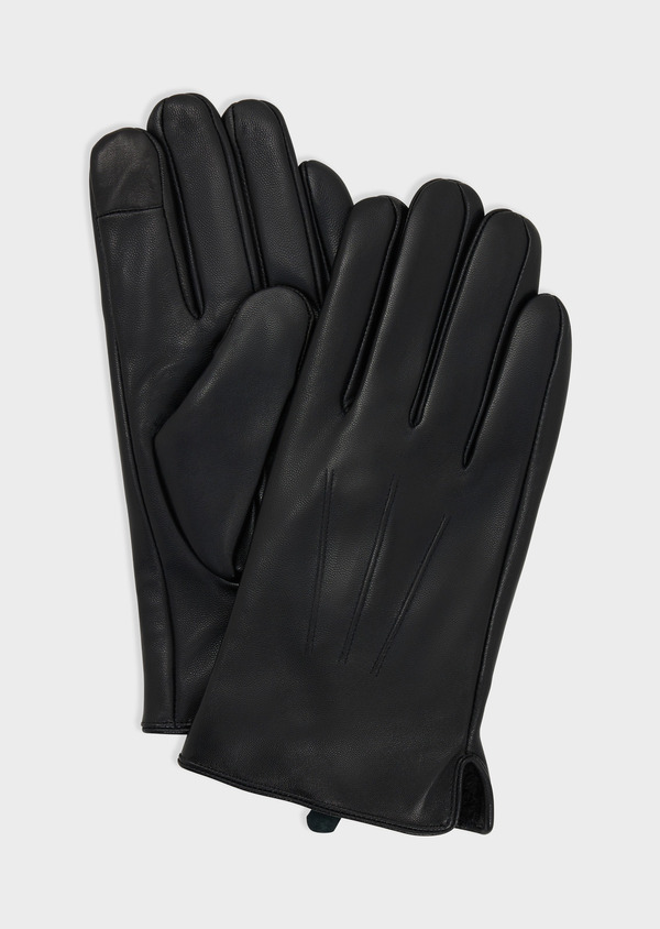 Gants tactiles en cuir noir - Father and Sons 67901