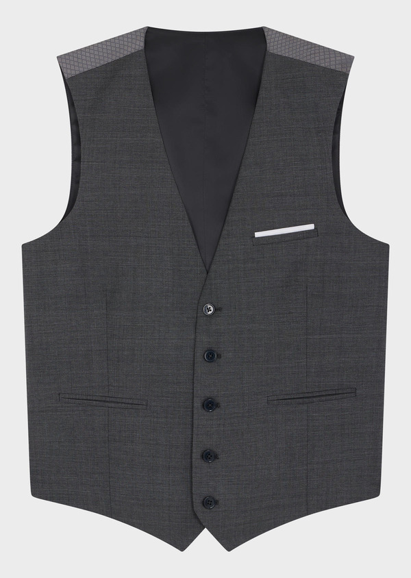 Gilet de costume en laine grise Prince de Galles - Father and Sons 64649