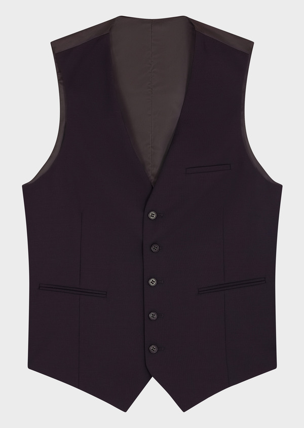 Gilet de costume en laine aubergine - Father and Sons 69060