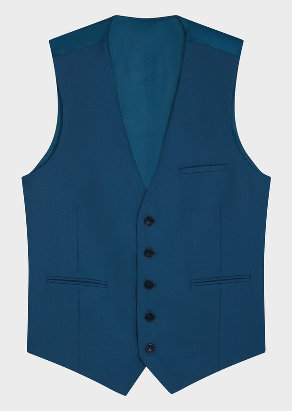 Gilet de costume en laine bleu pétrole - Father and Sons 69065